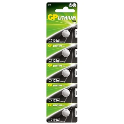 Afbeelding van CR1216 Knoopcel batterijen 5 stuks GP