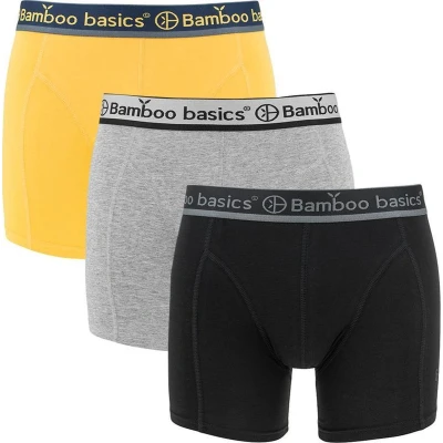 Afbeelding van Boxershort Bamboo Basics Men Rico Grey Melange Ocre Black (3 Delig) S