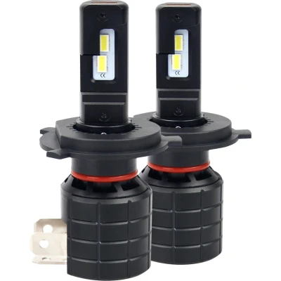 Afbeelding van H4 koplamp set 2x 4 SMD LED daglichtwit 6000K 5000 Lm/stuk CAN BUS 12V 24V DC