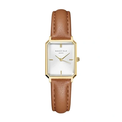 Afbeelding van Rosefield OWBLG O85 Octagon XS White Sunray horloge inStock GoudkleurZwart
