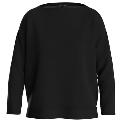 Afbeelding van comma MIT Ubootausschnitt Longsleeve, Dames, Maat: 36, Schwarz
