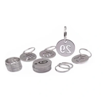 Afbeelding van NanTun 23mm Roestvrij Staal Nummer Tags 30Pcs, Key met Ringen voor Nummers 1 tot 30
