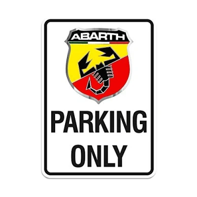 Afbeelding van Abarth 21400 Parking Only schild 28 x 40 cm