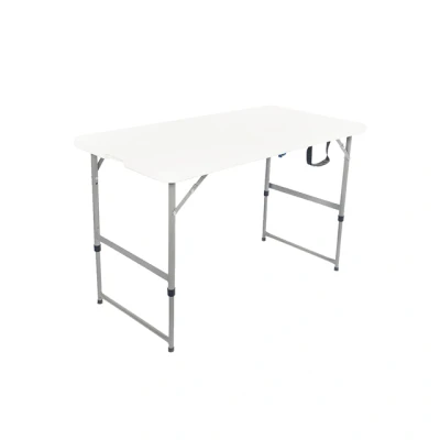 Afbeelding van BRASQ Inklapbare Vouwtafel Wit 120x60x74cm Campingtafel Klaptafel Weerbestendig Tafel met draaghandvat