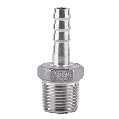 Afbeelding van Slangaansluiting, mannelijk schroefdraad roestvrij staal SS304 55 BSPT 1/8 inch 3/4 (3/8 x 8 mm)