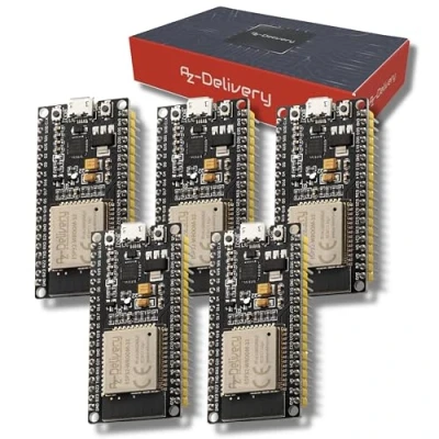Afbeelding van AZDelivery 5 x ESP32 NodeMCU Module WLAN WiFi Development Board met CP2102 (opvolger van ESP8266) compatibel Arduino Inclusief E Book!