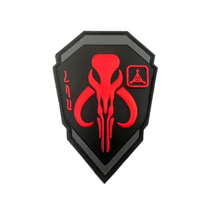 Afbeelding van Patch Nation Bounty Hunter Boba Fett Mandalorian Bantha Schedel Zwart PVC Paintball