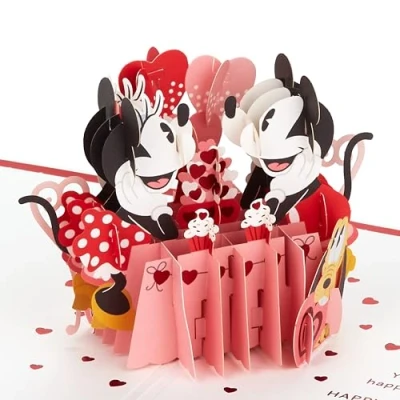 Afbeelding van Hallmark Paper Wonder Valentijnsdag kaart 3D Disney Mickey &amp; Minnie Mouse Ontwerp