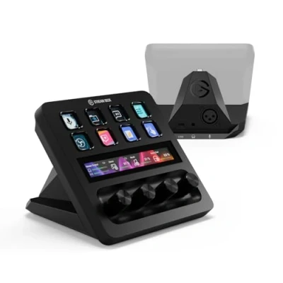 Afbeelding van Elgato Stream Deck + XLR Audiomixer &amp; Controller, naar USB microfooninterface achter, compatibel met elke microfoon voor podcasting, streaming, contentmakers, wijzerplaten en LCD toetsen,
