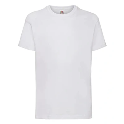 Afbeelding van Fruit of the Loom Unisex Kinderen Origineel T shirt met ronde hals en korte mouwen, Wit (ontvangst), 7 8 jaar