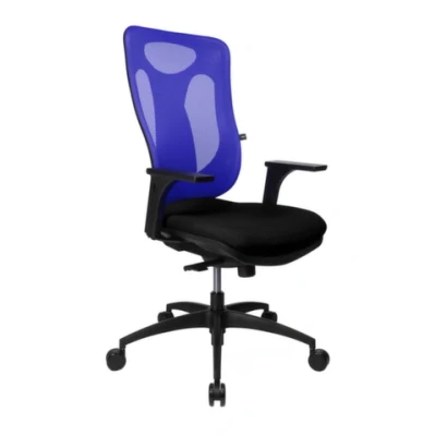 Afbeelding van Topstar Net Pro 100 inclusief in hoogte verstelbare armleuningen, bureaustoel, stof, zwart/donkerblauw, 59 x 56 120 cm