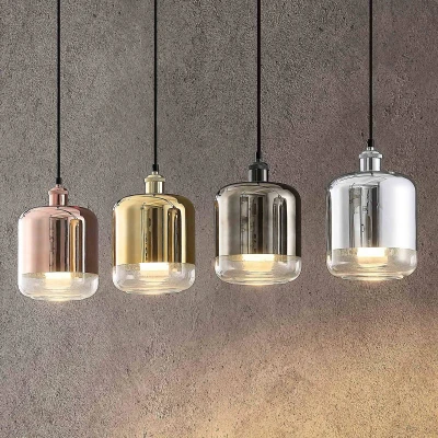 Afbeelding van Lindby hanglamp 4 lichts ijzer, glas E27 zwart, chroom, koper, goud