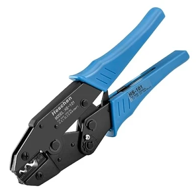 Afbeelding van Heschen Ratchet krimptang, HS 101, niet geïsoleerde kabelklemmen krimpgereedschap, gebruik voor 1,5 10 mm² (15 7 AWG), blauw