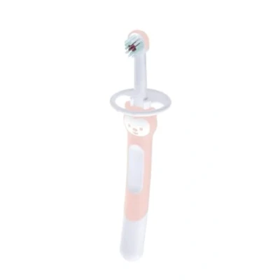 Afbeelding van MAM Training Brush, kindertandenborstel met lange handgreep, 5+ maanden, roze