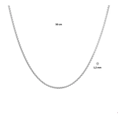Afbeelding van Zilveren Ketting Venetiaans Bol 1,2 mm x 50 cm lang