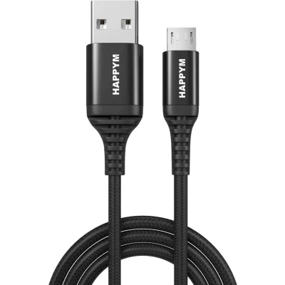 Afbeelding van Micro USB Kabel Telefoonkabel 0.2M naar oplaadkabel datakabel zwart