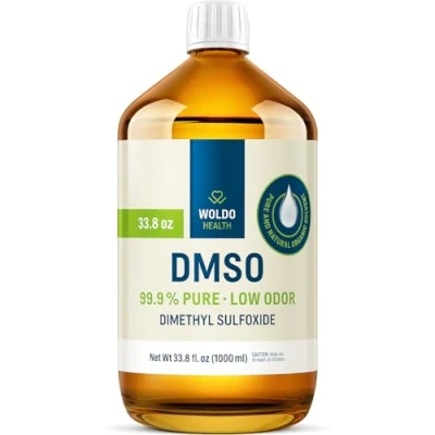 Afbeelding van DMSO 99,9% farmacetische kwaliteit 1l Dimethylsulfoxide in bruine glazen fles