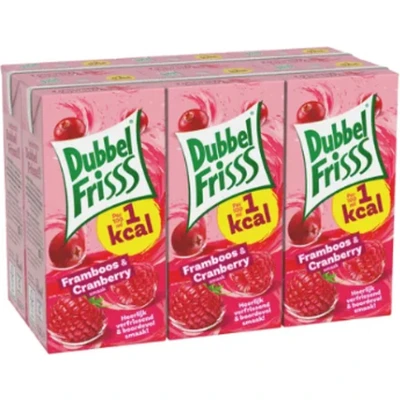 Afbeelding van Dubbelfrisss Framboos Cranberry Pakje 5x 6 pack (200ml)