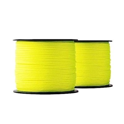 Afbeelding van SNURO nylontouw (2mm, 2 x 100M, fluogeel) robuust gevlochten fluorescerend touw van polyamide voor elke toepassing weerbestendig en o.a. ideaal metsel vloerderswerken, tuinaanleg enz.