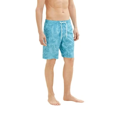 Afbeelding van TOM TAILOR zwemshorts Uomini 1035051,31477 blue tibetan stone leaf design,S