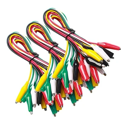 Afbeelding van Gebildet 30pcs Soldeer Meetsnoeren met Krokodillenklemmen set Geïsoleerde Testkabel Dubbelzijdige Klemmen(50cm)
