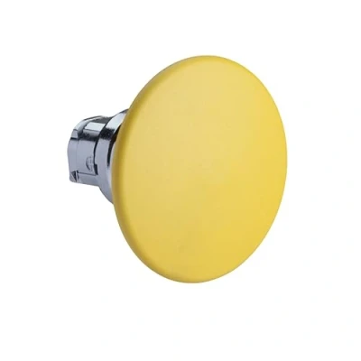 Afbeelding van SCHNEIDER ELECTRIC ZB4 FRONTELEMENT PADDESTOELPULSDRUKKNOP KLEUR: GEEL KNOP ROND 60MM INBOUW: 22,5 MM METALEN FRONTRING CHROOM