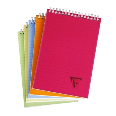 Afbeelding van Clairefontaine 328646C Collectie Linicolor Fresh Set van 5 aan kop gebonden Spiraalblok A5 14,8x21cm 160 Uitscheurbare gelijnd Pagina&#039;s 90g Wit Papier polypropyleen kaft Willekeurige Kleur