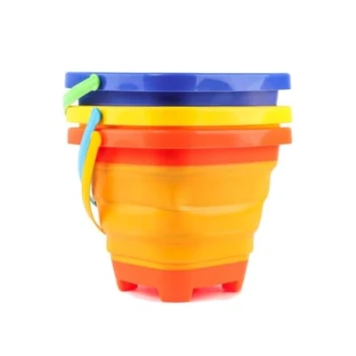 Afbeelding van TLHWIN 3PCS Opvouwbare Emmer Telescopische Zand Emmers Siliconen Inklapbare Emmer, voor Kinderen Strand Spelen Camping Gear Water Vis Wassen Tuin Zomer Zwemmen Speelgoed Thuis (3PCS A)