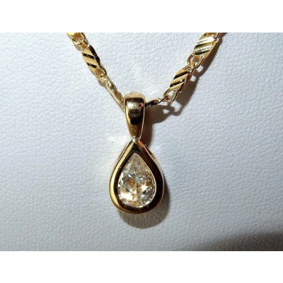 Afbeelding van Verguld Collier met Druppel hanger Zirkonia
