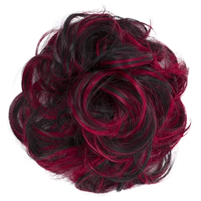 Afbeelding van CAISHA XL Haarstukje Haarwokkel Bruids Kapsel Opgestoken Volumineus Gekruld Knoet Rood Mix G30E