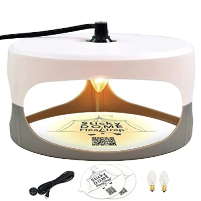 Afbeelding van ASPECTEK Sticky Dome Flea Trap met 2 lijmschijven Inbegrepen. Geurloos, Niet giftig. Veilig voor Kinderen en Huisdieren