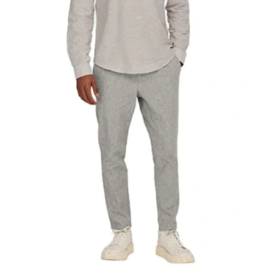 Afbeelding van ONLY &amp; SONS ONSLINUS Crop Life LIN Sweatpant voor heren, taps toelopende pasvorm, XS XXL, teak, S