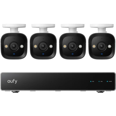 Afbeelding van eufy PoE NVR Security System E40, 4 stuks 4K bullet camera&#039;s, bedrade outdoor camera, UHD, 122 FOV, nachtzicht in kleur, 24/7 opname, AI detectie, rode en blauwe strobe, 8CH NVR, 2 TB HD