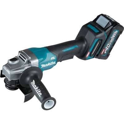 Afbeelding van Makita GA016GM201 40 V Max Haakse slijper 125 mm 4,0 ah accu (2 st), snellader, in mbo,x met veiligheidsschakelaar