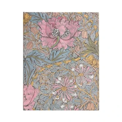 Afbeelding van Morris Pink Honeysuckle (William Morris) Ultra 12 month Horizontal Hardback Dayplanner 2025 (Elastic Band Closure): tydzień na dwóch stronach, zamykany gumkę, papier 100 gsm