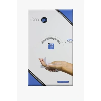 Afbeelding van Clean Go vochtige alcohol doekjes 70% 60 stuks