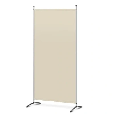 Afbeelding van Angel Living Paravent 1 paneel kamerverdeler, beschermend scherm, wandwand, ruimtescheidingswand voor kantoor, balkon, slaapkamer, buiten, tuin, 81 x 180 cm, beige