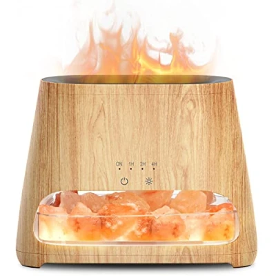 Afbeelding van SALKING Himalaya 2 in 1 luchtbevochtiger voor etherische oliën en natuurlijke zoutlamp, ultrasone diffuser olie, met automatische uitschakelfunctie, 150 ml (wit)