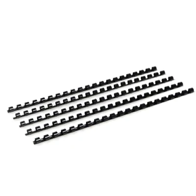Afbeelding van RAYSON Plastic Bindruggen, 8 mm, 21 ringen, 40 vel bindcapaciteit, Zwart, A4, 100 stuks