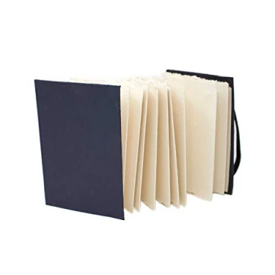 Afbeelding van Artway Indigo Katoen Rag Papier Schetsboek Concertina A6 Portrait 40 Zijden/20 Pagina&#039;s van 250gsm Mid Textuur 100% Handgemaakt