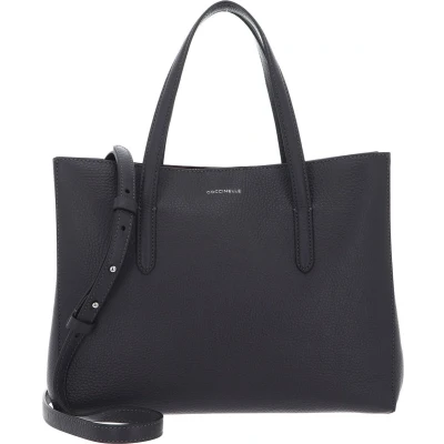 Afbeelding van COCCINELLE Leren Handtas Schoudertas Swap Handbag Grained Leather Ardesia Grijs