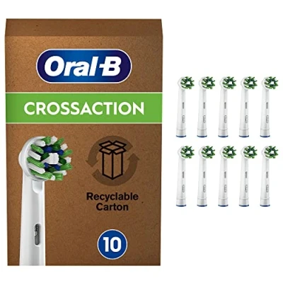 Afbeelding van Oral B CrossAction Met CleanMaximiser technologie Opzetborstels 10 Stuks Brievenbusverpakking