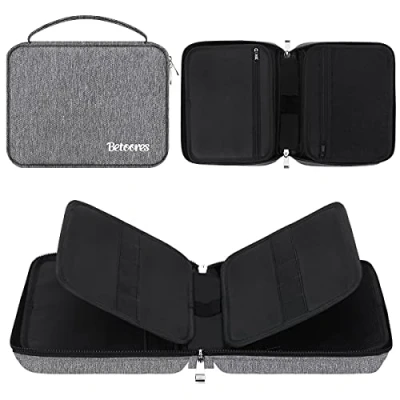 Afbeelding van Betoores Horlogeband organizer, opbergtas voor 20/40 Riemen, opvouwbaar, waterdicht, nylon, tas horlogebandjes, horloges, pennen, oplaadkabel, grijs, 40 modern