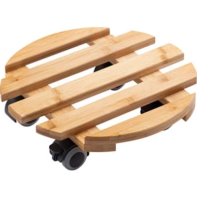 Afbeelding van Metafranc WU0825330 Plantentrolley Bamboe Laadvermogen (max.): 60 kg 74 mm Aantal rollers 4
