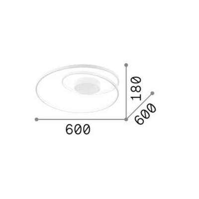 Afbeelding van Ideallux Ideal Lux plafondlamp Dali, zwart, metaal, Ø 60 cm