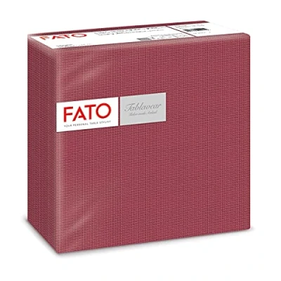 Afbeelding van Fato, Airlaid, droge papieren servetten, textieleffect, verpakking met 50 afmetingen 40 x gevouwen in 4, decoratie schaduw bordeaux