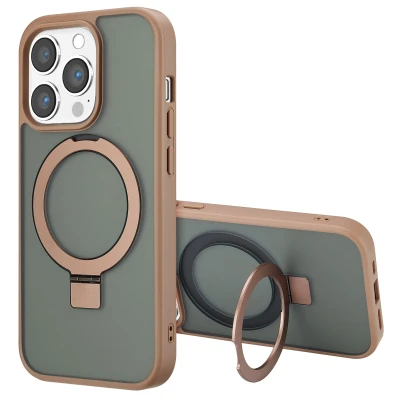 Afbeelding van Apple iPhone 14 Pro Max MagSafe Hoesje Kunststof Accezz Hardcase/Backcover Bruin Telefoonhoesje Shockproof/Valbescherming