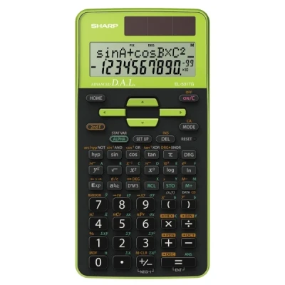 Afbeelding van Calculator Sharp EL531THBGR zwart groen wetenschappelijk per 10