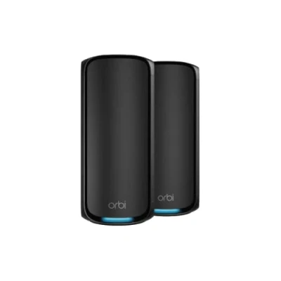 Afbeelding van NETGEAR Orbi Serie 970 (RBE972SB) 7 netwerk wifi netwerksysteem Black Edition, router met 1 sat repeater, dekking tot 440 m², 200 apparaten, 10 generige aansluiting, BE27000 802.11be