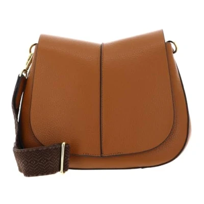 Afbeelding van GIANNI CHIARINI Leren schoudertas Helena Round Crossbody Bag Flake Lichtbruin